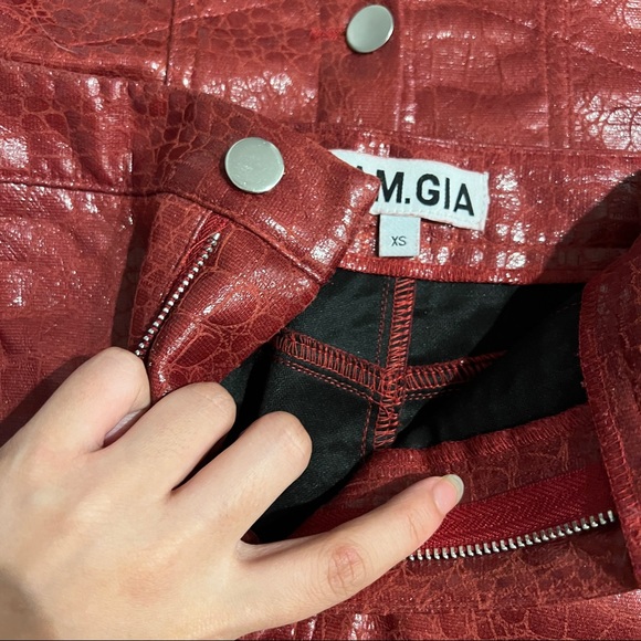 I.AM.GIA Logan Jacket and skirt set In Red Croc - Picture 4 of 6